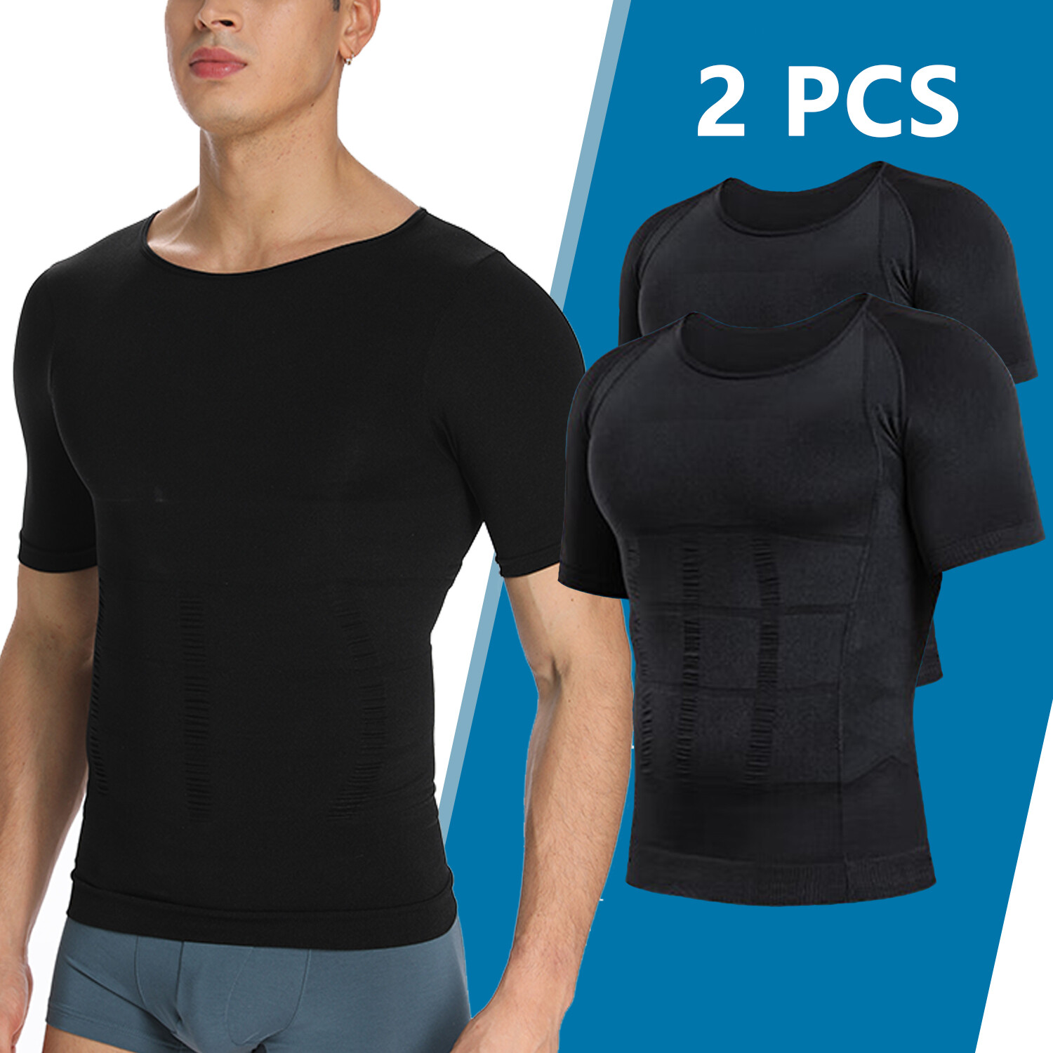 Men Slimming Body Shaper Plus Size Tank Tops Compression Vest Posture Corrector gallery