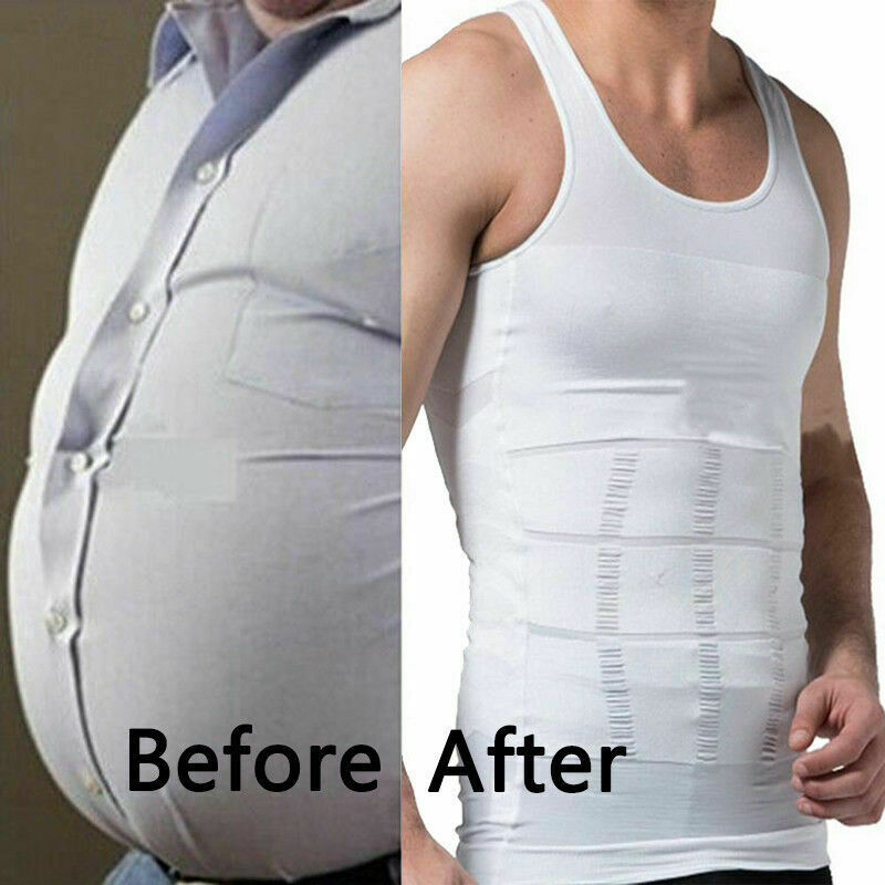 Mens Shirt Slimming Body Shaper Belly Chest Tummy Control Vest Compress Tank Top gallery