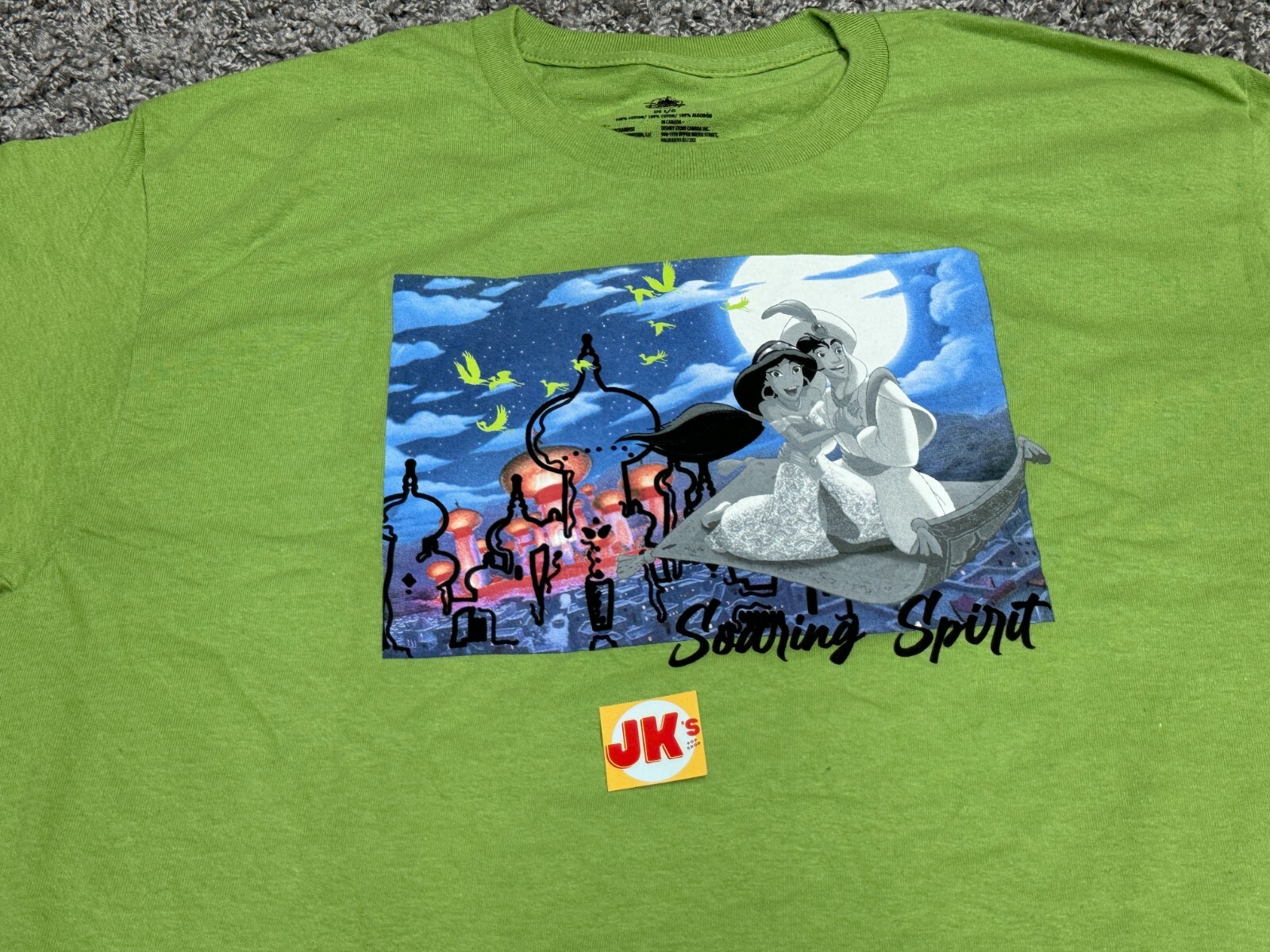 NEW Disney Shirt Adult XL Green Aladdin Jasmine Agrabah Soaring Spirit Parks gallery