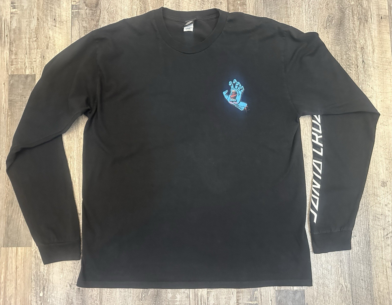 Santa Cruz Skateboards Men’s XL Screaming Hand Logo LS T Shirt Cotton Black GUC gallery