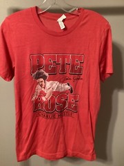 Small Mens Pete Rose Cincinnati Reds Charlie Hustle retro soft baseball t-shirt