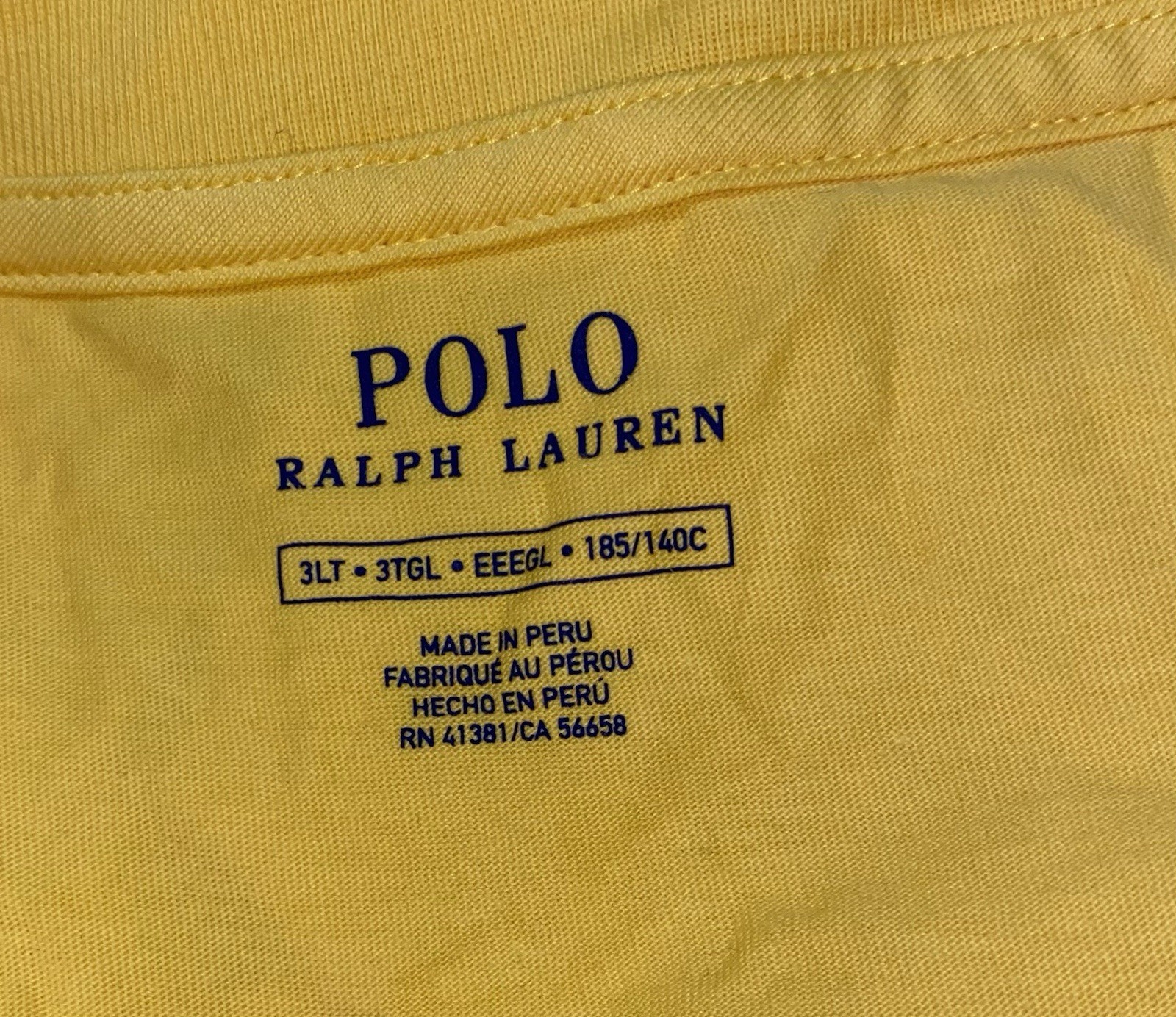 Polo Ralph Lauren Short Sleeve T-Shirt Cotton Yellow Big & Tall Men’s Size 3XLT gallery