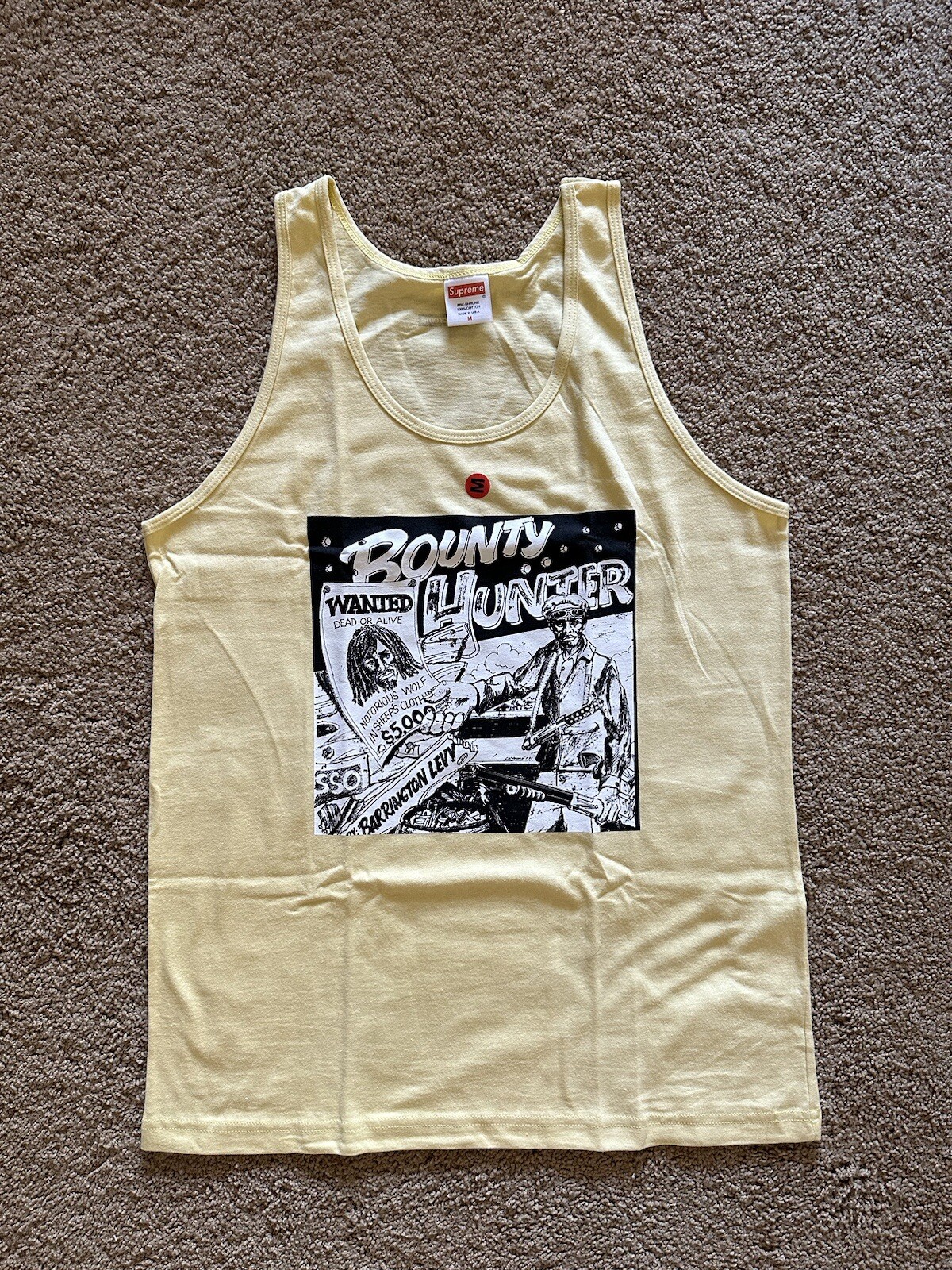Size M - Supreme Barrington Levy Jah Life Bounty Hunter Tank Top Yellow SS16 New gallery
