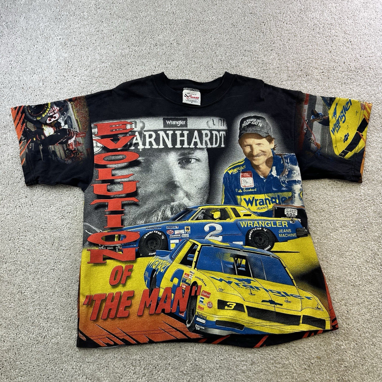 Vintage AOP Dale Earnhardt Evolution of The Man All Over Print T-Shirt Medium