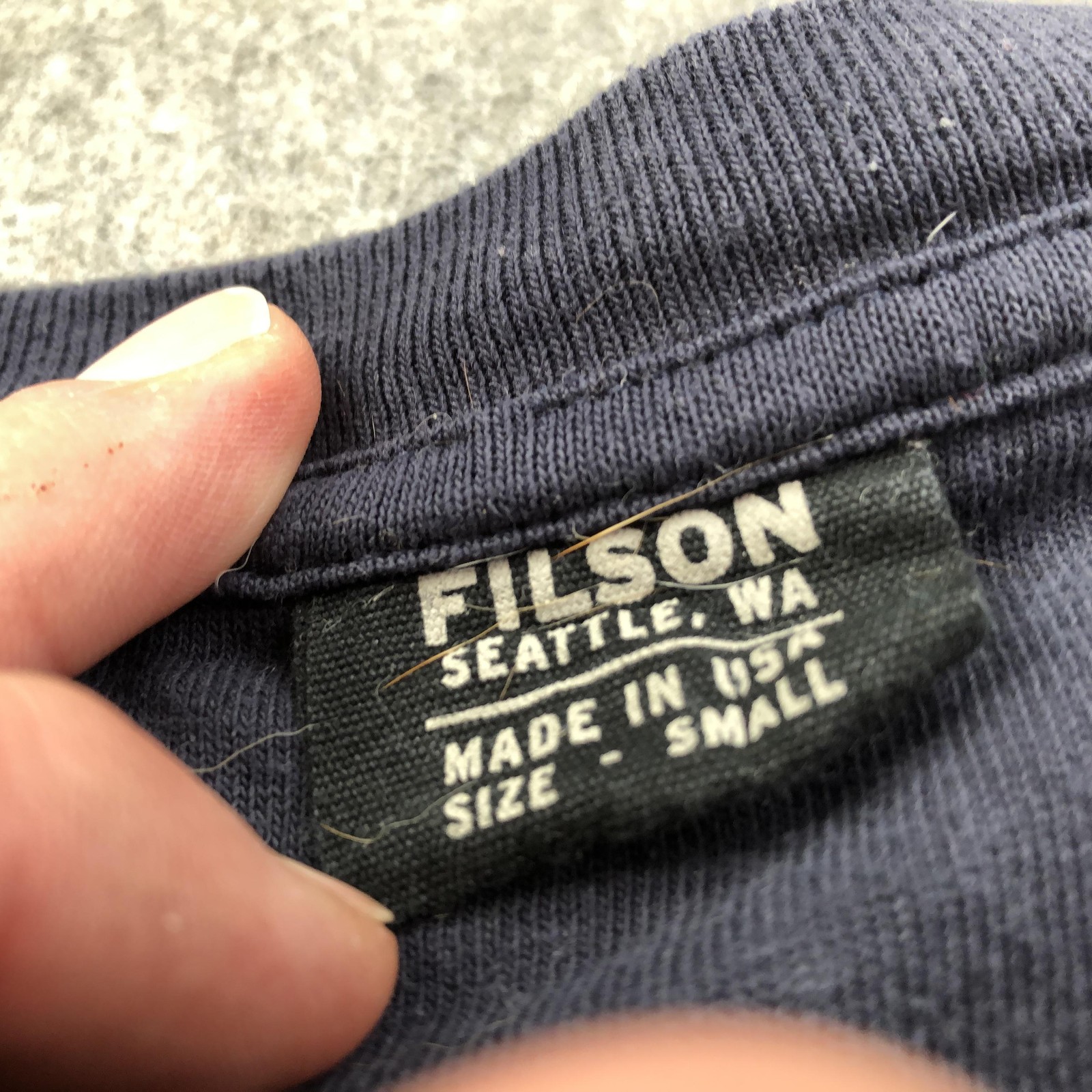 Filson Shirt Mens Small Blue Henley Long Sleeve Pocket Button Made In USA gallery
