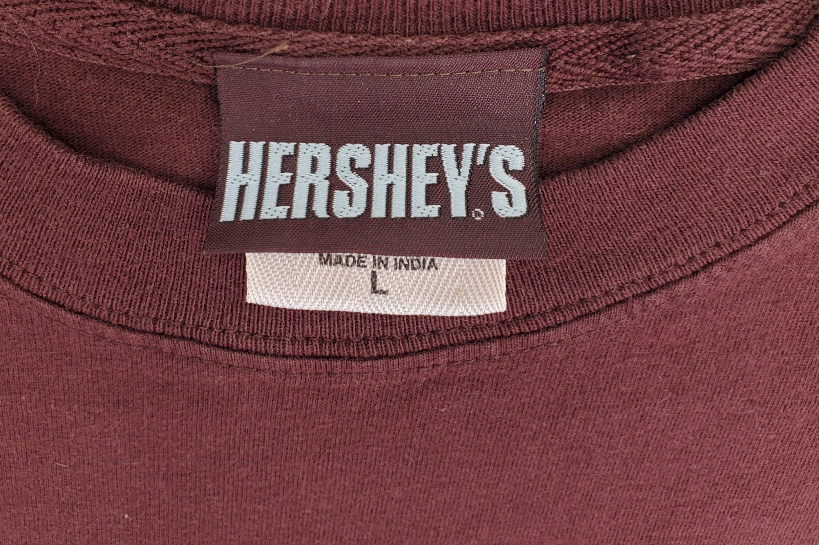 Hersheys Chocolate World Shirt Mens L Brown Metallic Silver Logo NWT NOS New gallery