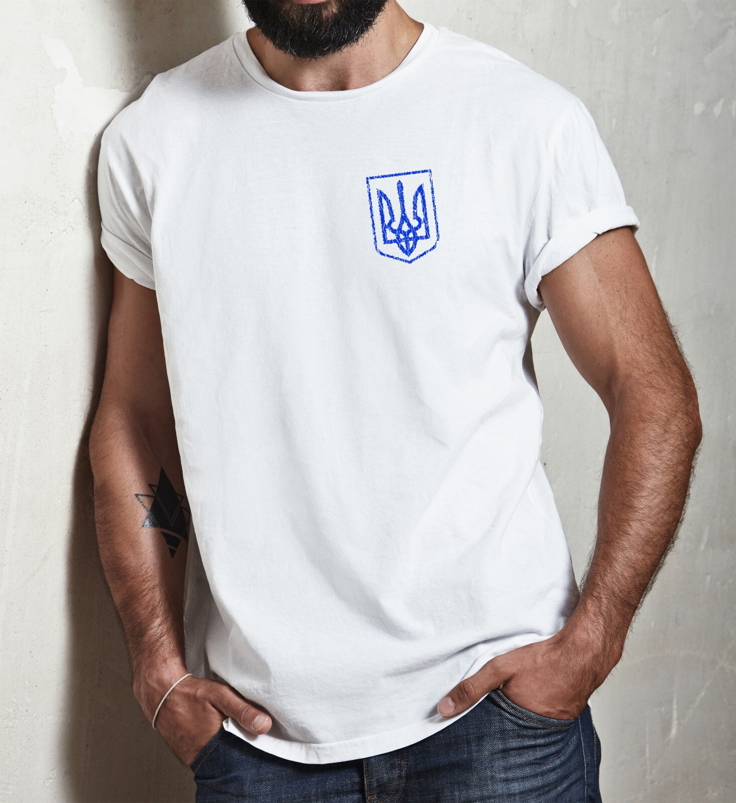 Ukrainian T shirt, Ukraine T shirts, Zelensky T-shirt, Ukraine Trident Logo Tee gallery