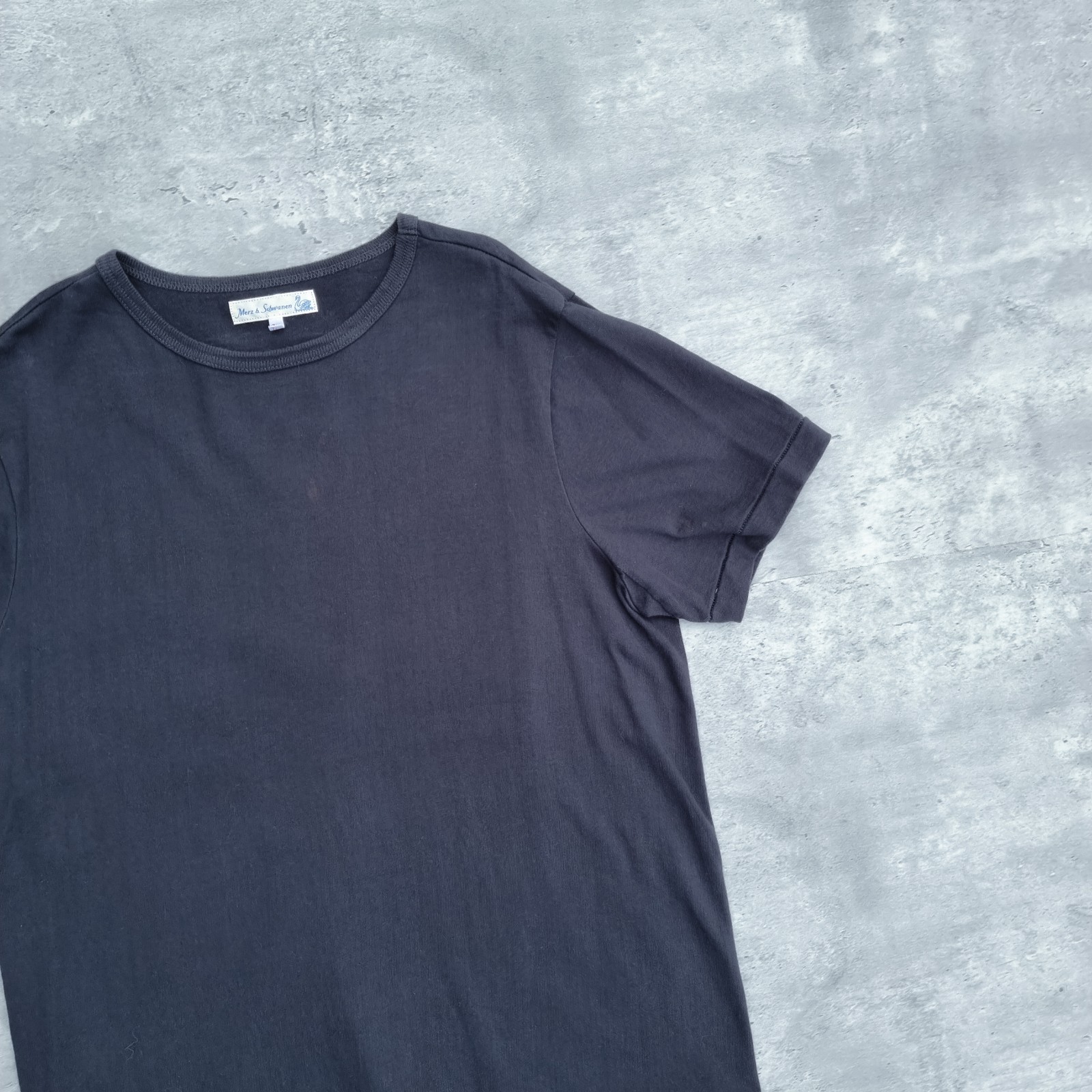 Merz b. Schwanen 215 Loopwheeled Classic Fit T-Shirt Men's 7/XL Navy Black gallery