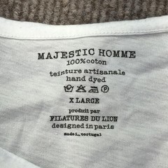 Majestic Homme Shirt Mens XL Light Blue 100% Cotton Hand Dyed Crewneck Tee
