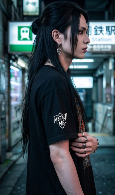 T-Shirt Metal Unisex 100% coton Bio- organic oversized high neck t-shirt gallery