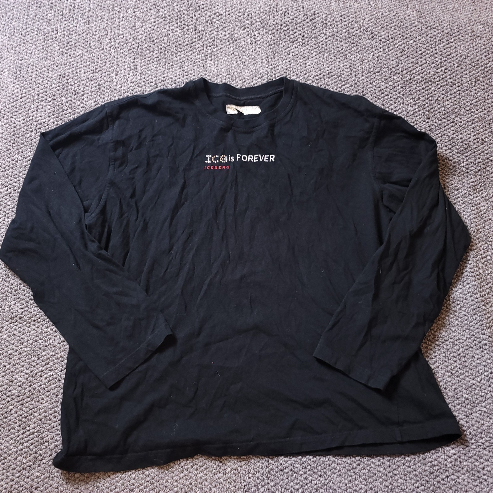 Iceberg Shirt Mens L Large Ice Is Forever Gilmar Cotton Black Italy Long Sleeve gallery