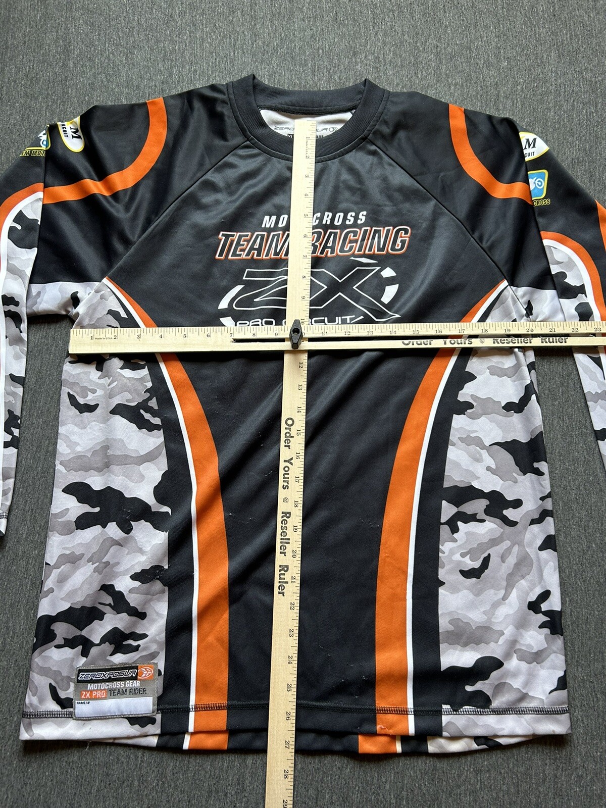 zeroxposur motocross shirt team racing Black Orange Camo gallery