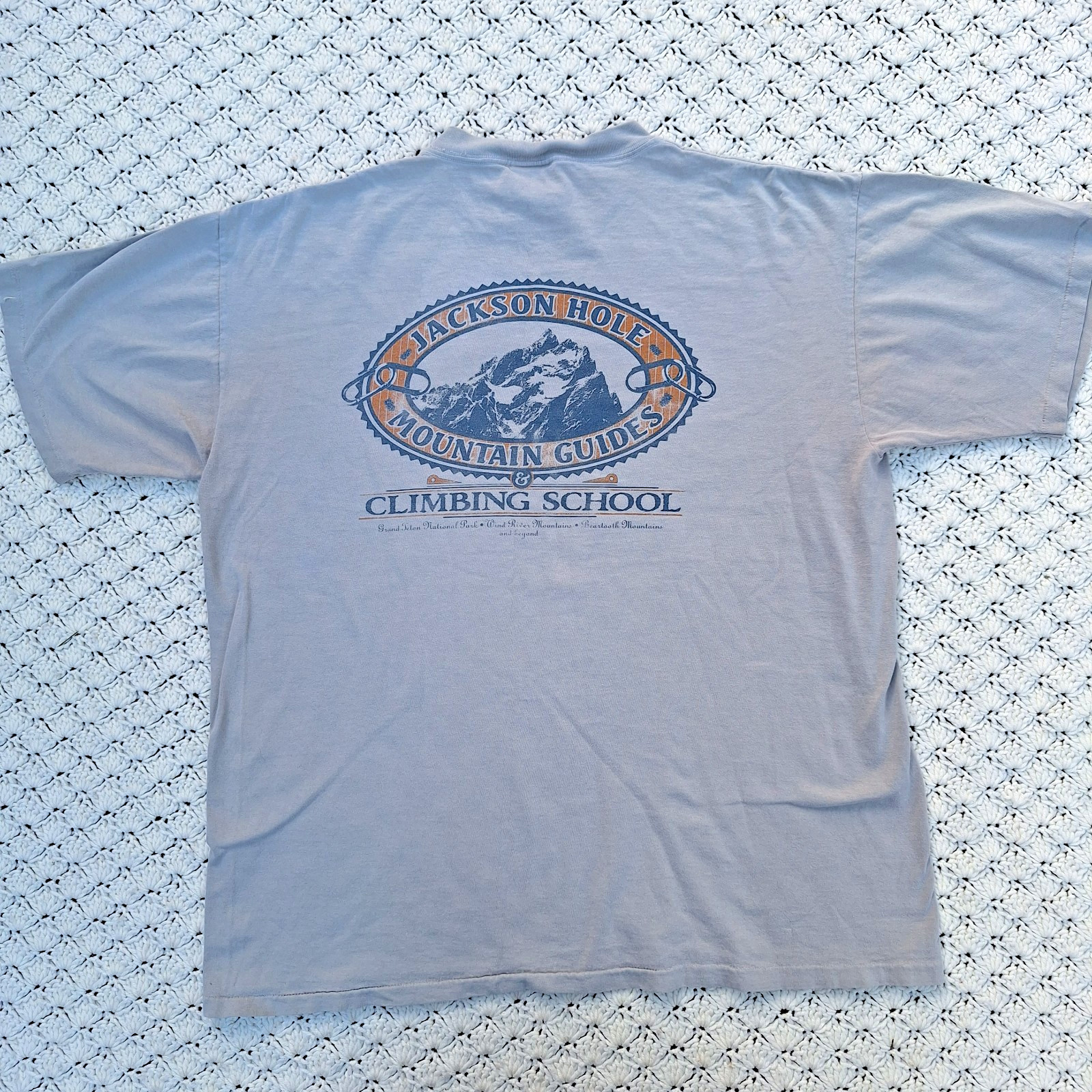 Vtg Jackson Hole Mountain Guides Training School Graphic Outdoor T Shirt - XL gallery