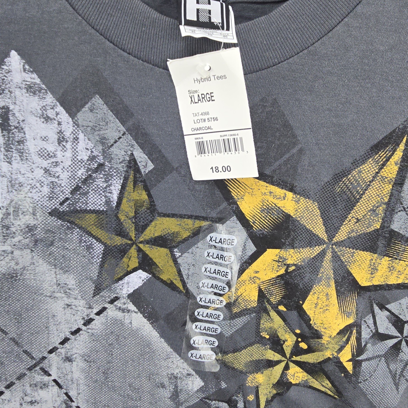 Vtg Y2K Hybrid Tee Shirt XL Stars Argyle Pinkman Grunge Goth Punk Skater MMA gallery