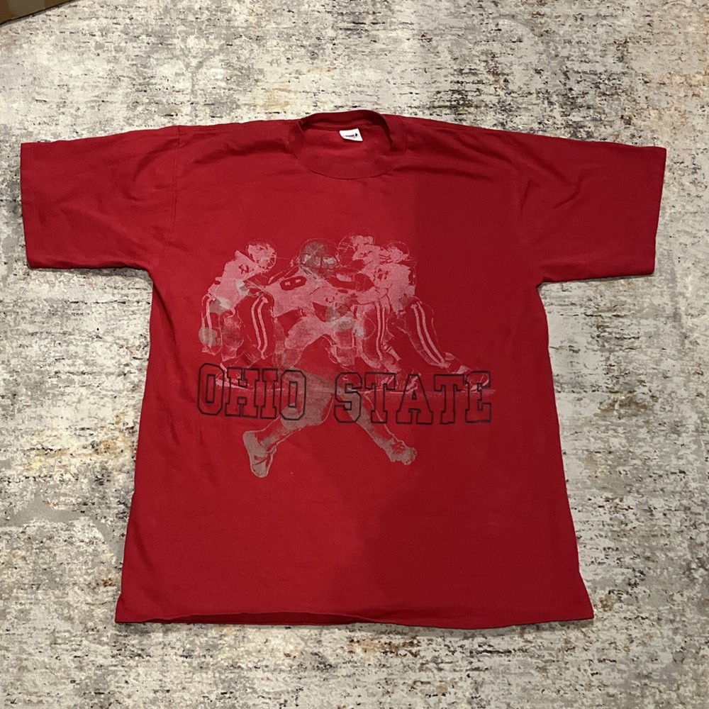 Vintage 90s H Wolf And Sons Ohio State Aop Single Stitch T Shirt XL