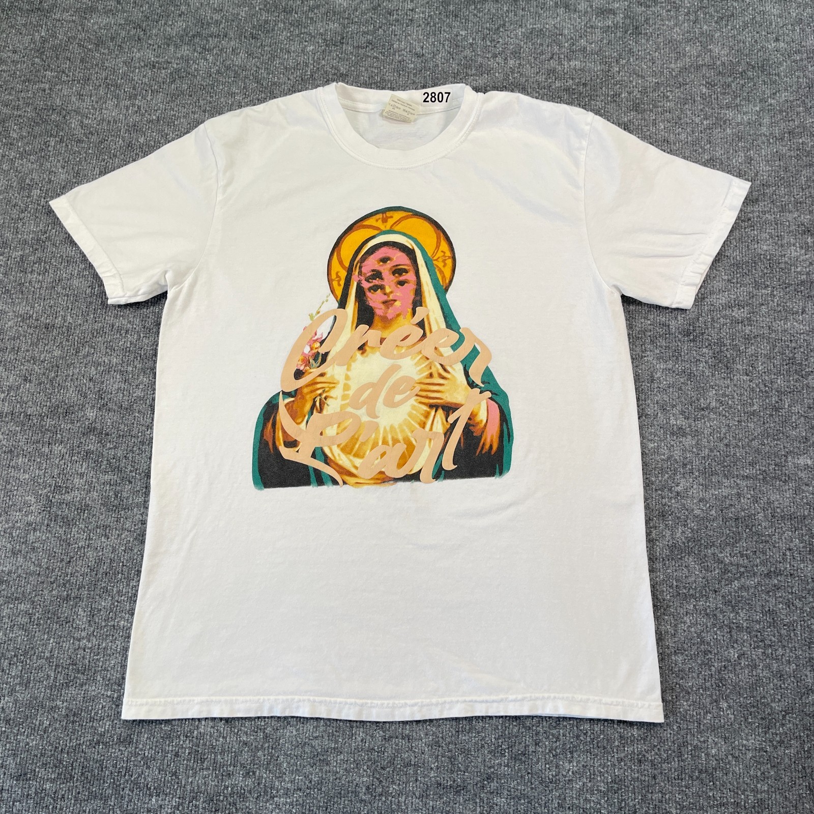 Virgin Mary Creer De L'art Christian Iconography Art Shirt Large 22x28 White gallery