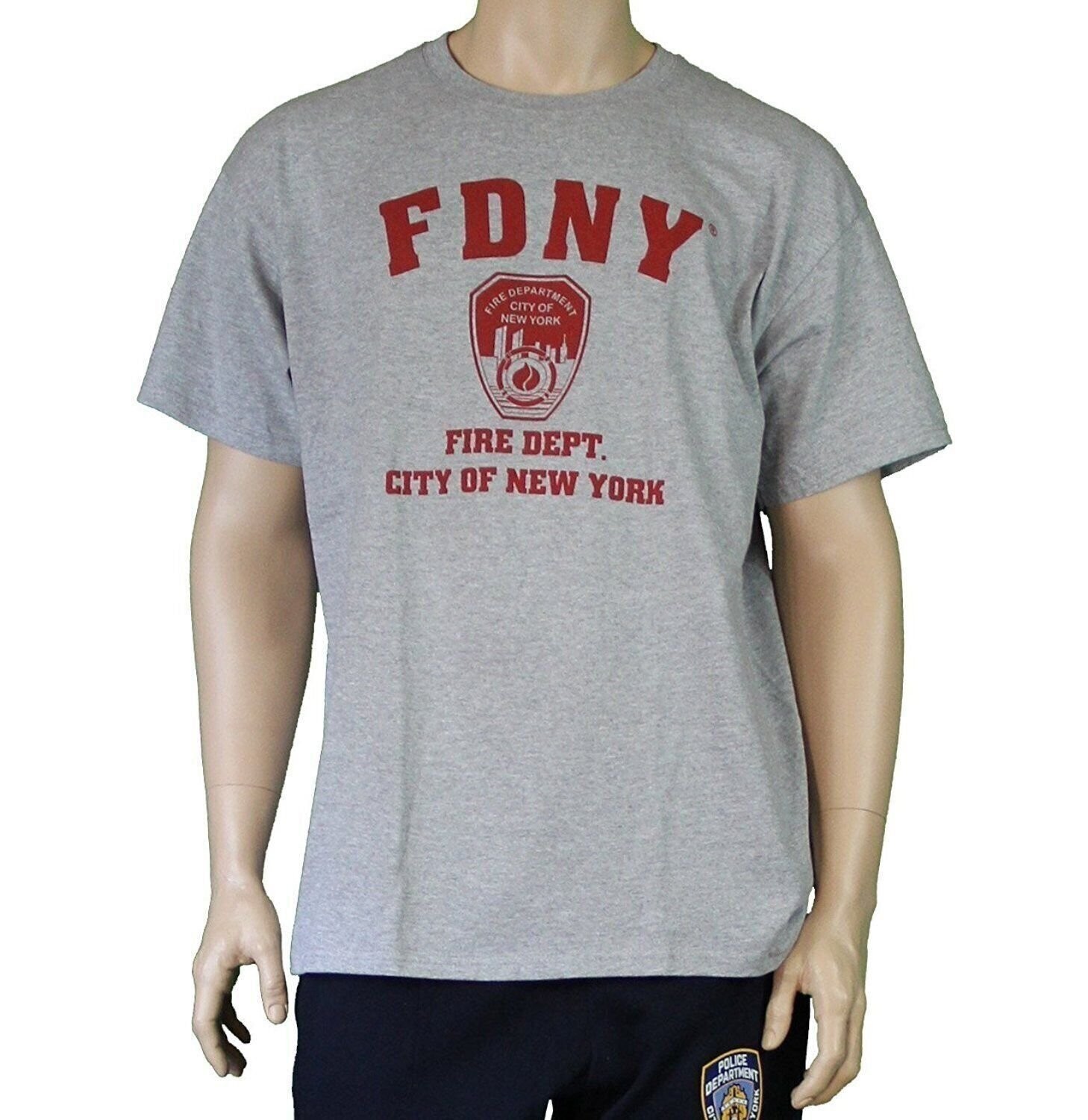 FDNY 9/11 Official Licensed Memorial Tee Short Sleeve T-Shirt Gray FDNY