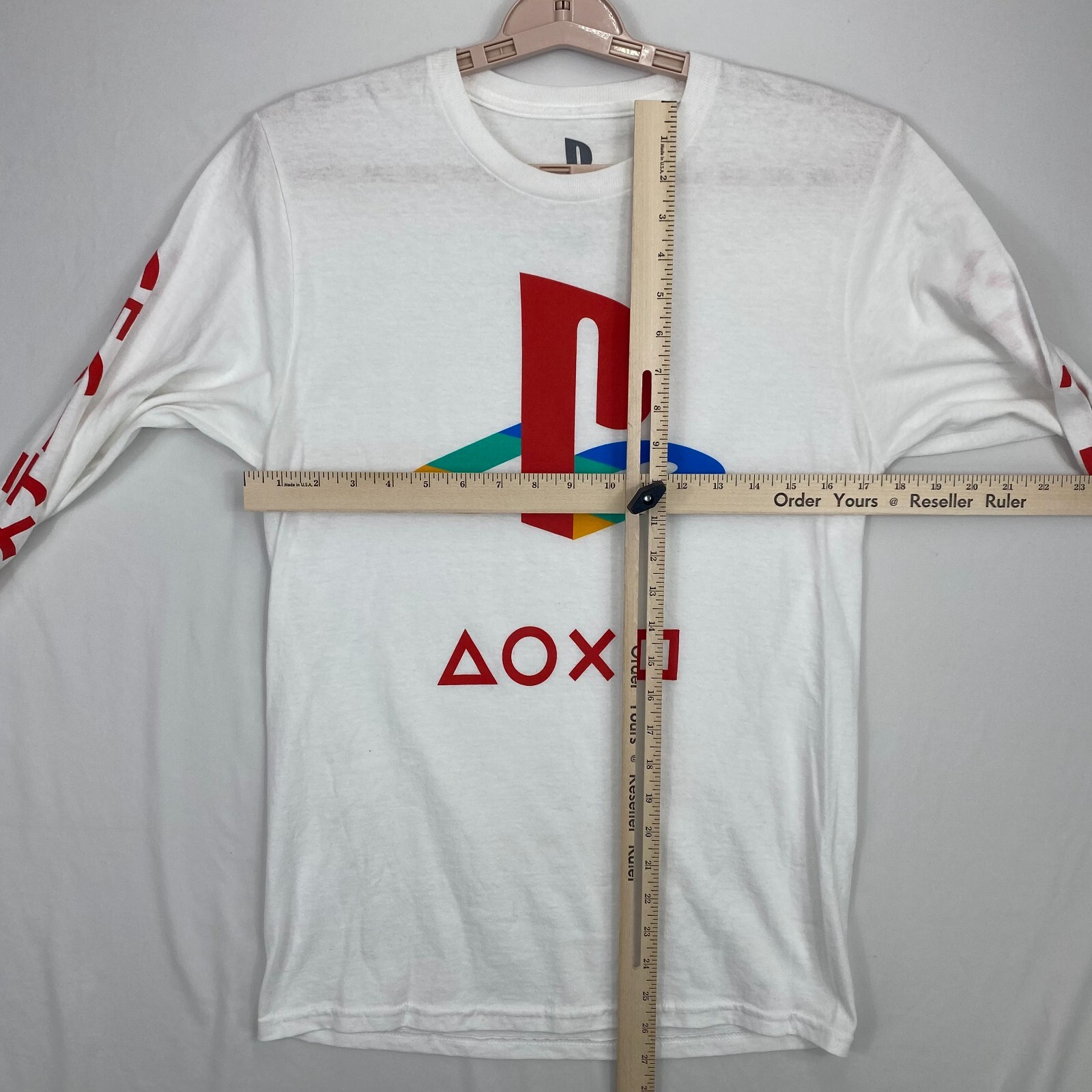 Playstation Shirt Men's Small White Long Sleeve Graphic Tee T-Shirt Gaming gallery