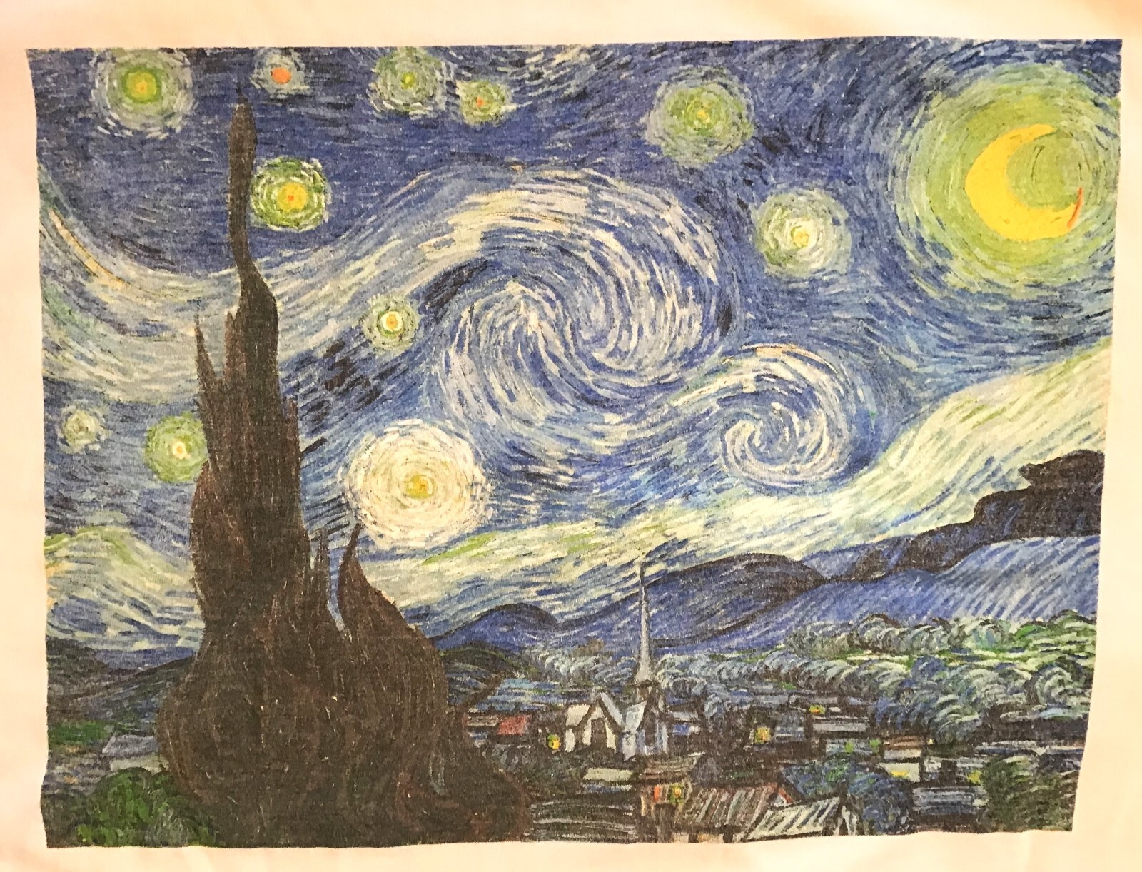 Starry Starry Night Vincent Van Gogh T-Shirt, White, Size Medium gallery