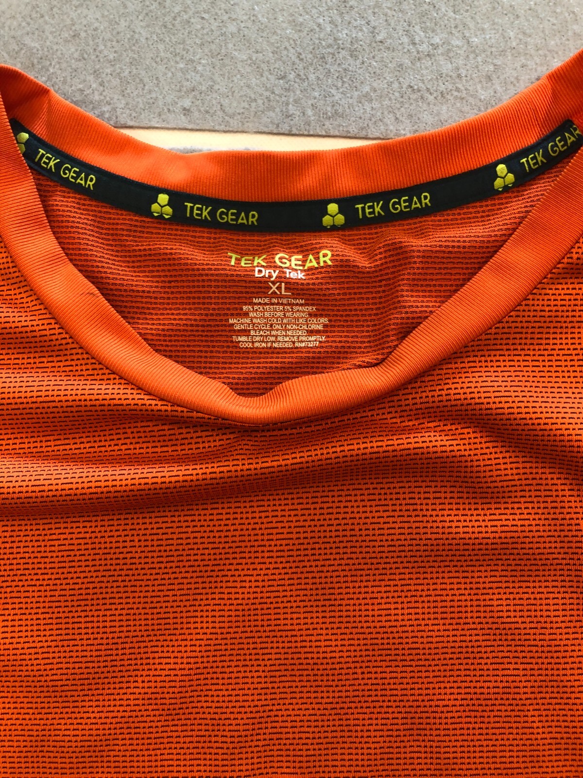 Tek Gear Shirt Men's Extra Large Bright Orange Printed Activewear gallery