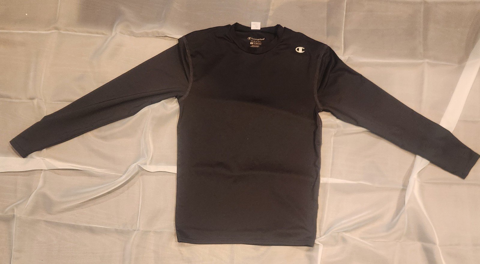 Champion Double Dry Shirt Men L Black Long Sleeve Stretch Relax Training Wicking