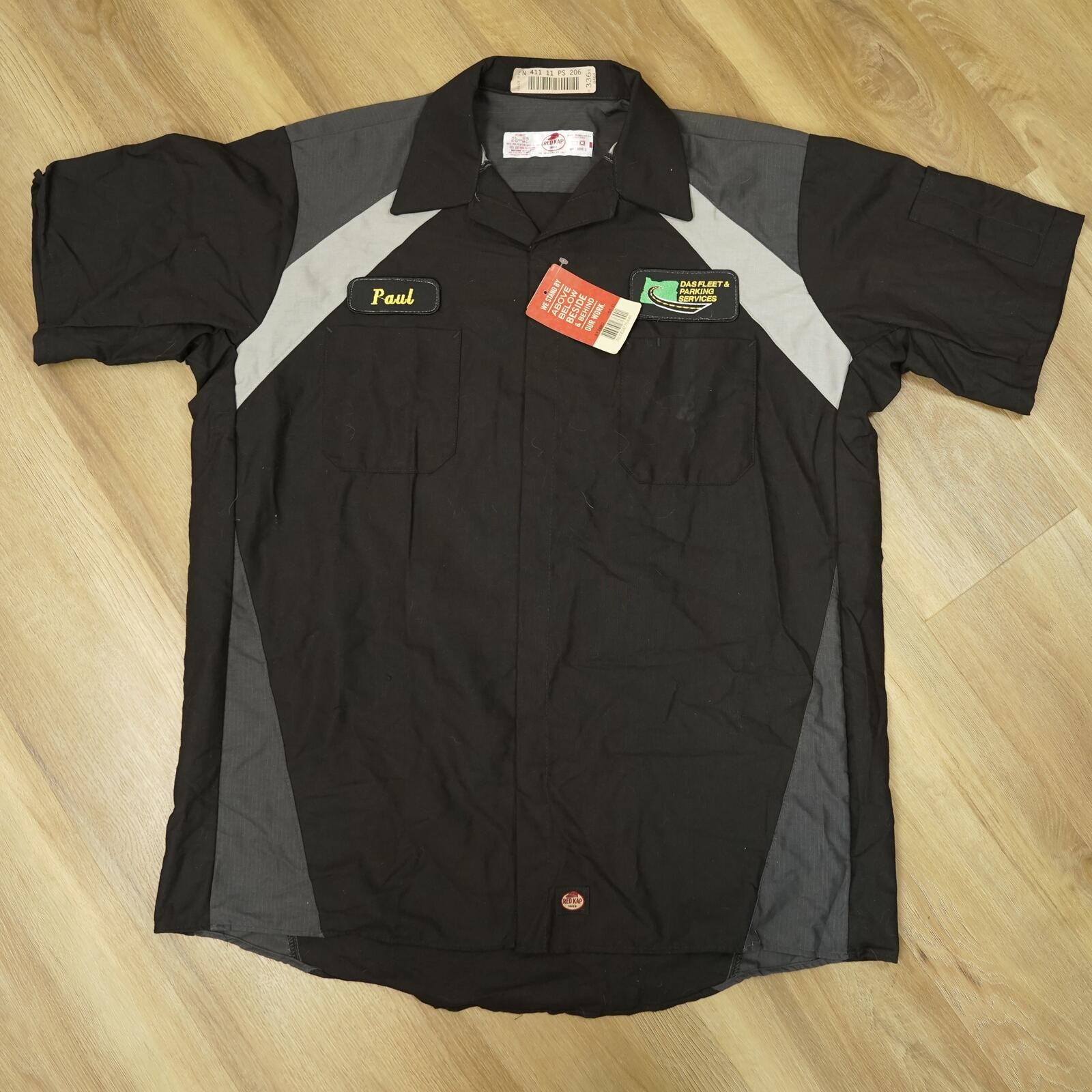 NWT Red Kap Black and Gray Work Shirt Work Name Patch – Utility workwear