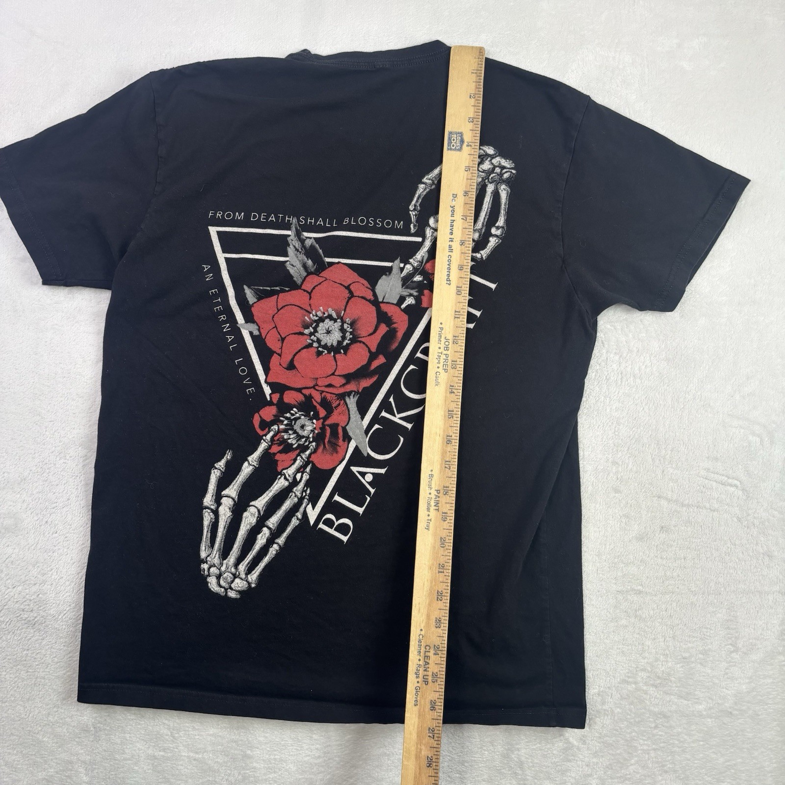 BlackCraft Cult Death Shall Blossom Rose Black Short Sleeve Graphic Shirt Mens L gallery