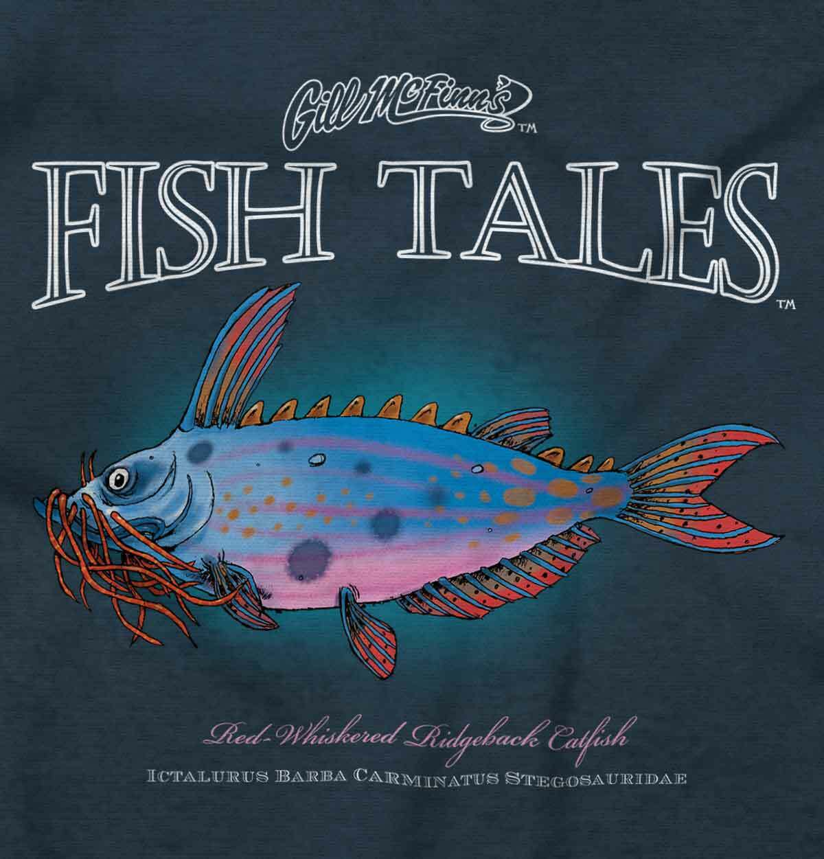 Gill McFinns Funny Catfish Outdoor Fishing Womens or Mens Crewneck T Shirt Tee gallery