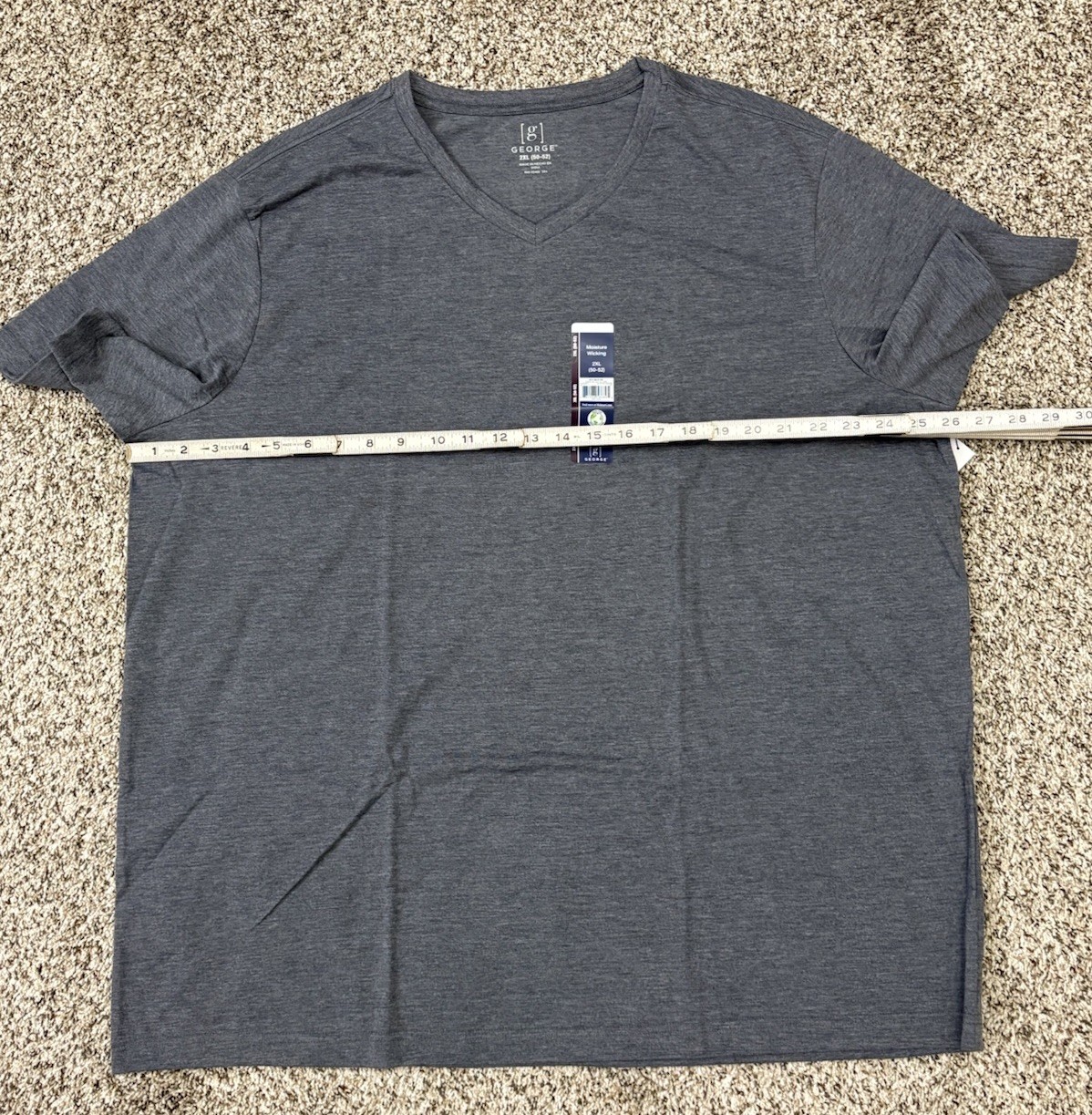 New George 3-PACK Men’s V-Neck T-shirt Tee Moisture Wicking Size 50-52 2XL (G5) gallery