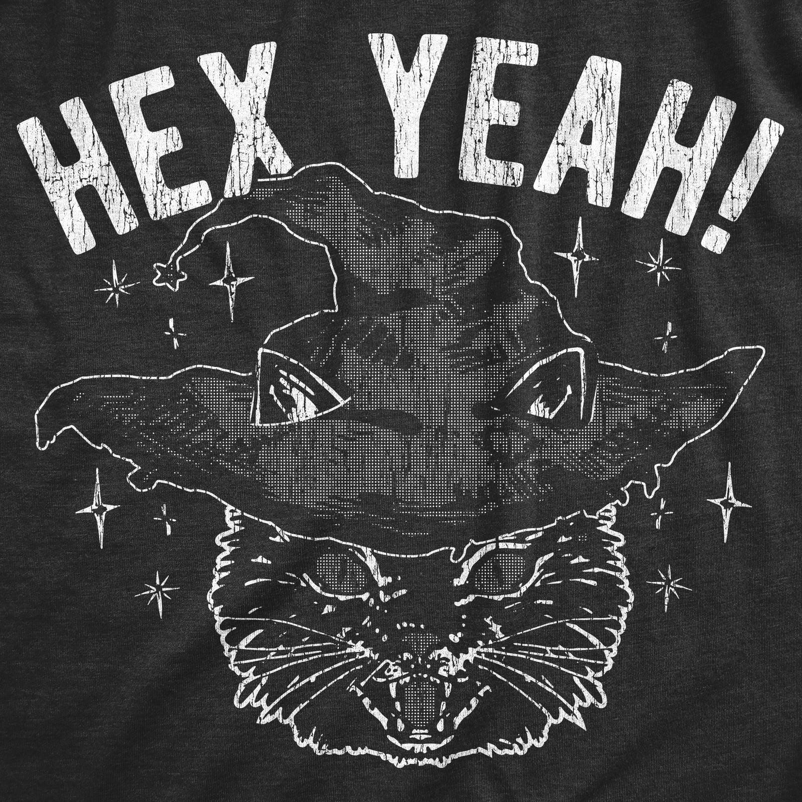 Mens Hex Yeah T Shirt Funny Halloween Witch Black Cat Spell Curse Joke Tee for gallery