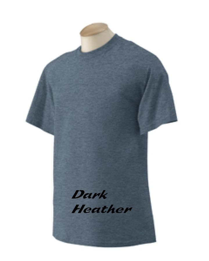 Gildan G200 Dark Heather Large Ultra Cotton Blend T shirt short sleeves Gray
