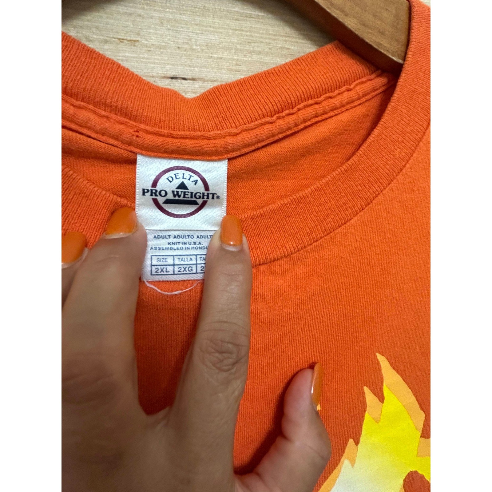Vintage Delta Pro Weight 2XL Orange Halloween Pumpkin Face Graphic T-Shirt gallery