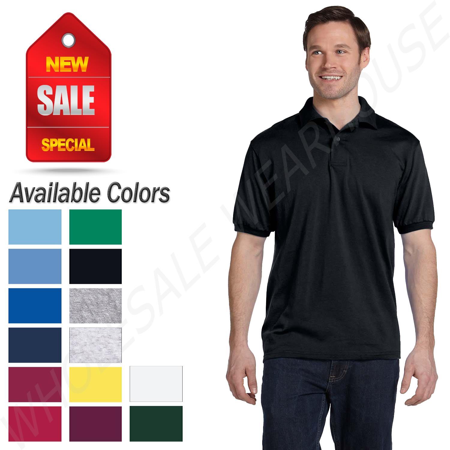 Hanes Golf Tee Blended Jersey Sport Shirt Mens Polo golf shirt from S-XL R-54 gallery