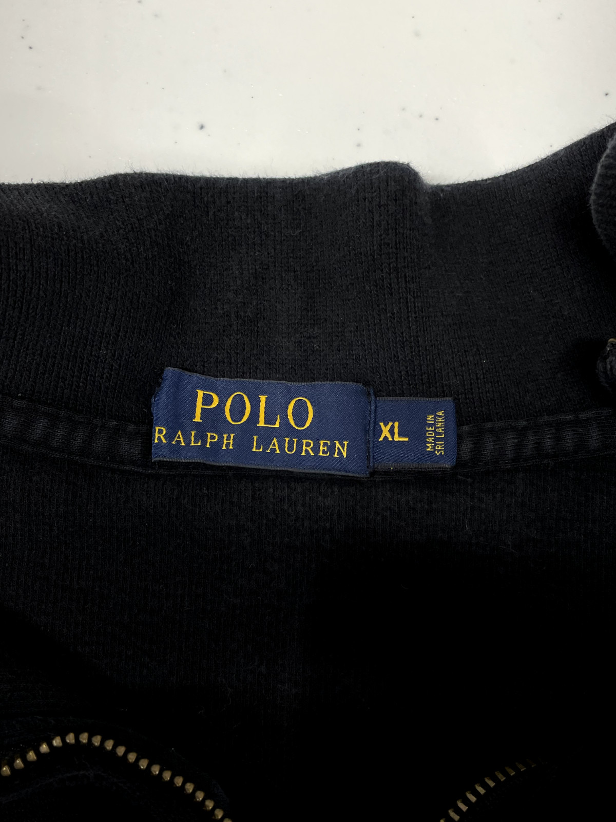 Ralph Lauren Polo Quarter Zip Mens XL Black Sweater Pullover Made In Sri Lanka gallery
