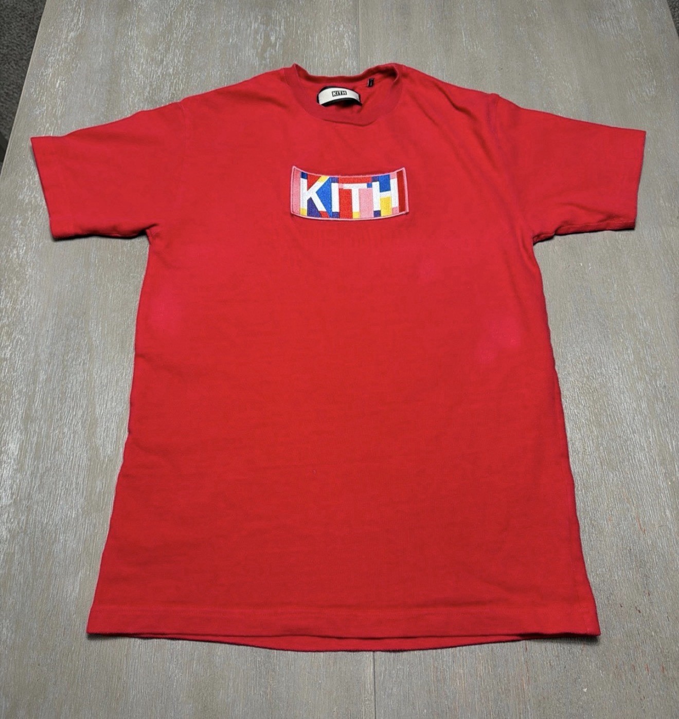 Kith Maritime Nautical Flag Box Logo T-Shirt XS Red Embroidered Logo Streetwear gallery