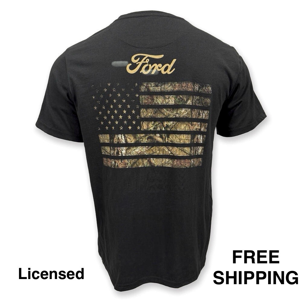 Men’s Graphic Ford Licensed Logo Short Sleeve Black T-Shirt By Buckhorn River