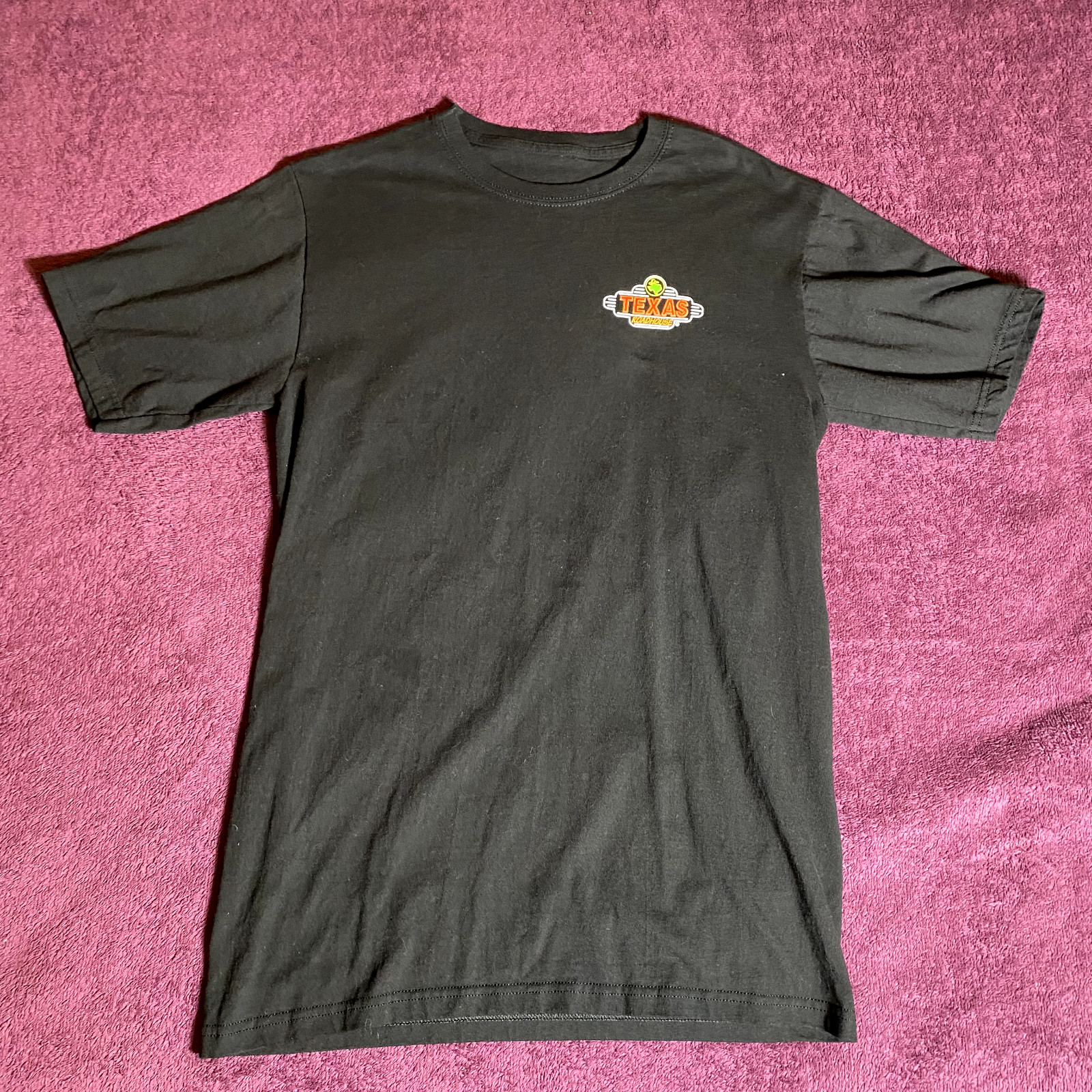 Texas Roadhouse Black T-Shirt Restaurant Logo No Tag (Size: S or M) Small Stain gallery