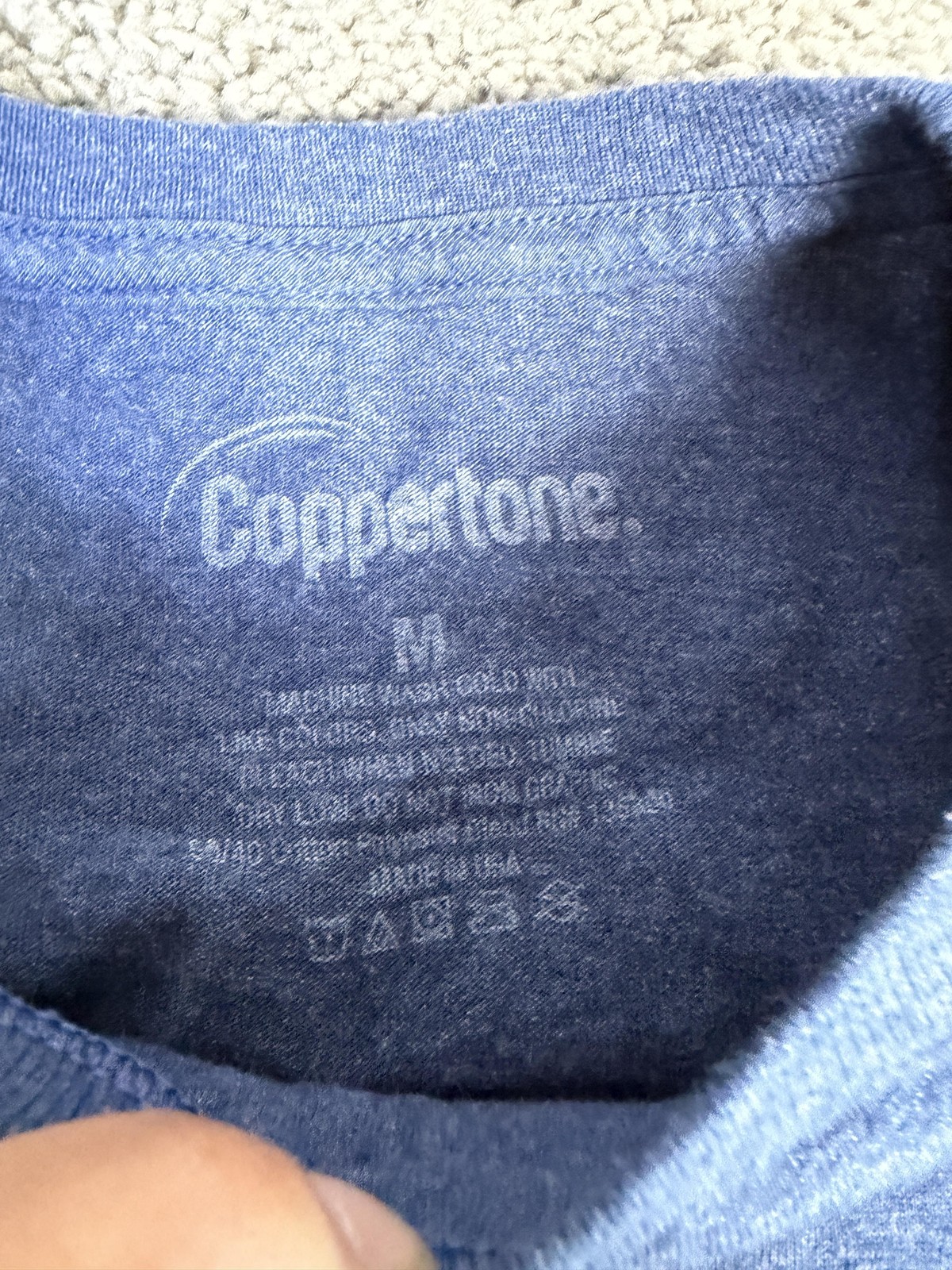 Coppertone Shirt Mens M Blue Beach Graphic Crew Neck Cotton Blend Tagless gallery