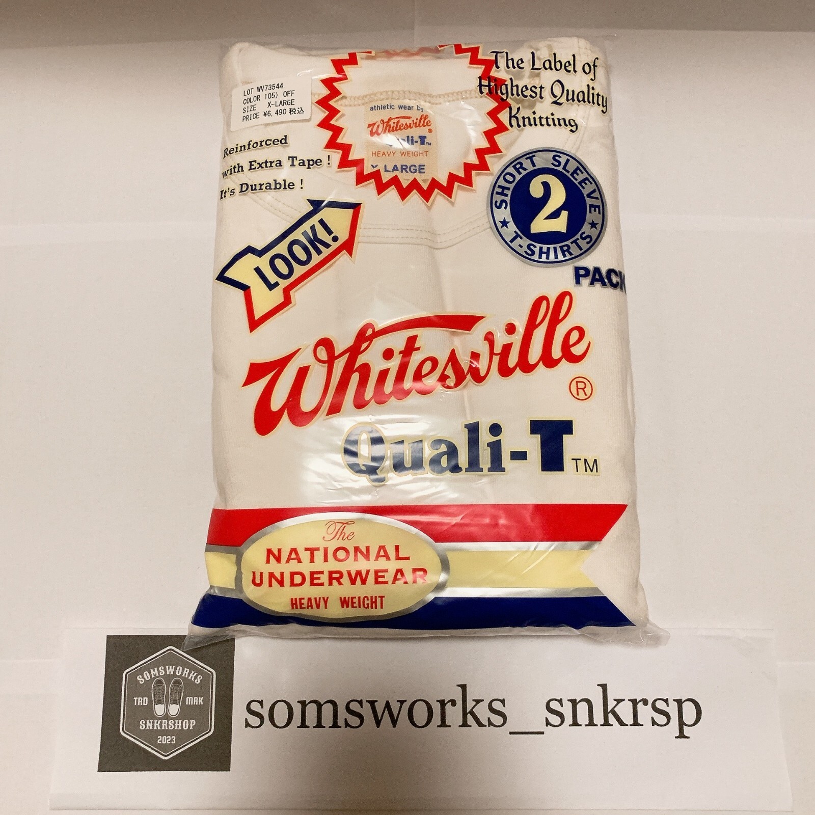 Whitesville WV73544 2-PACK T-SHIRT OFF-WHITE Size XL Men's unused Made in Japan gallery