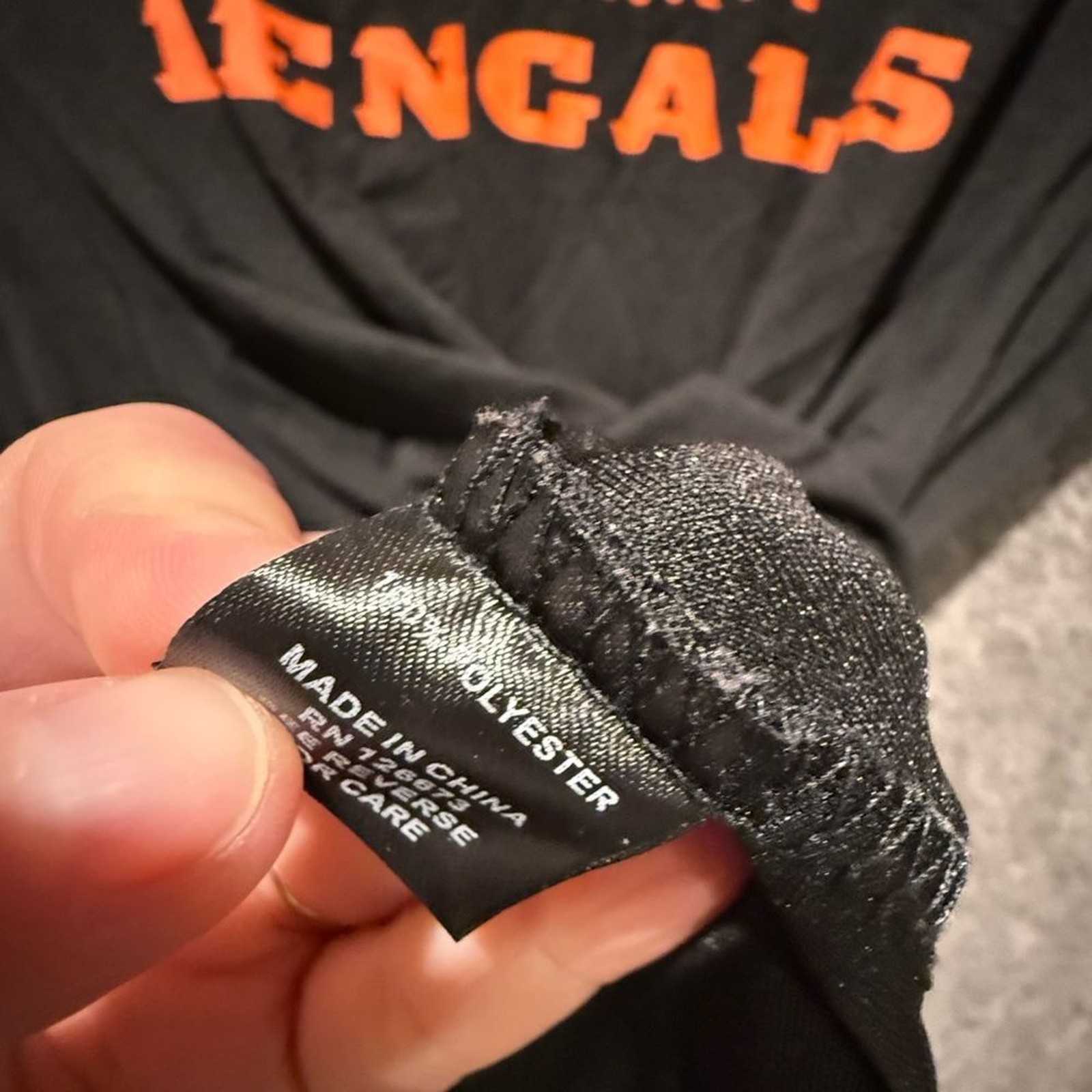 Cincinnati Bengals Pullover 1/4 Zip Tee Shirt Mens XL black NFL Team Lightweight gallery