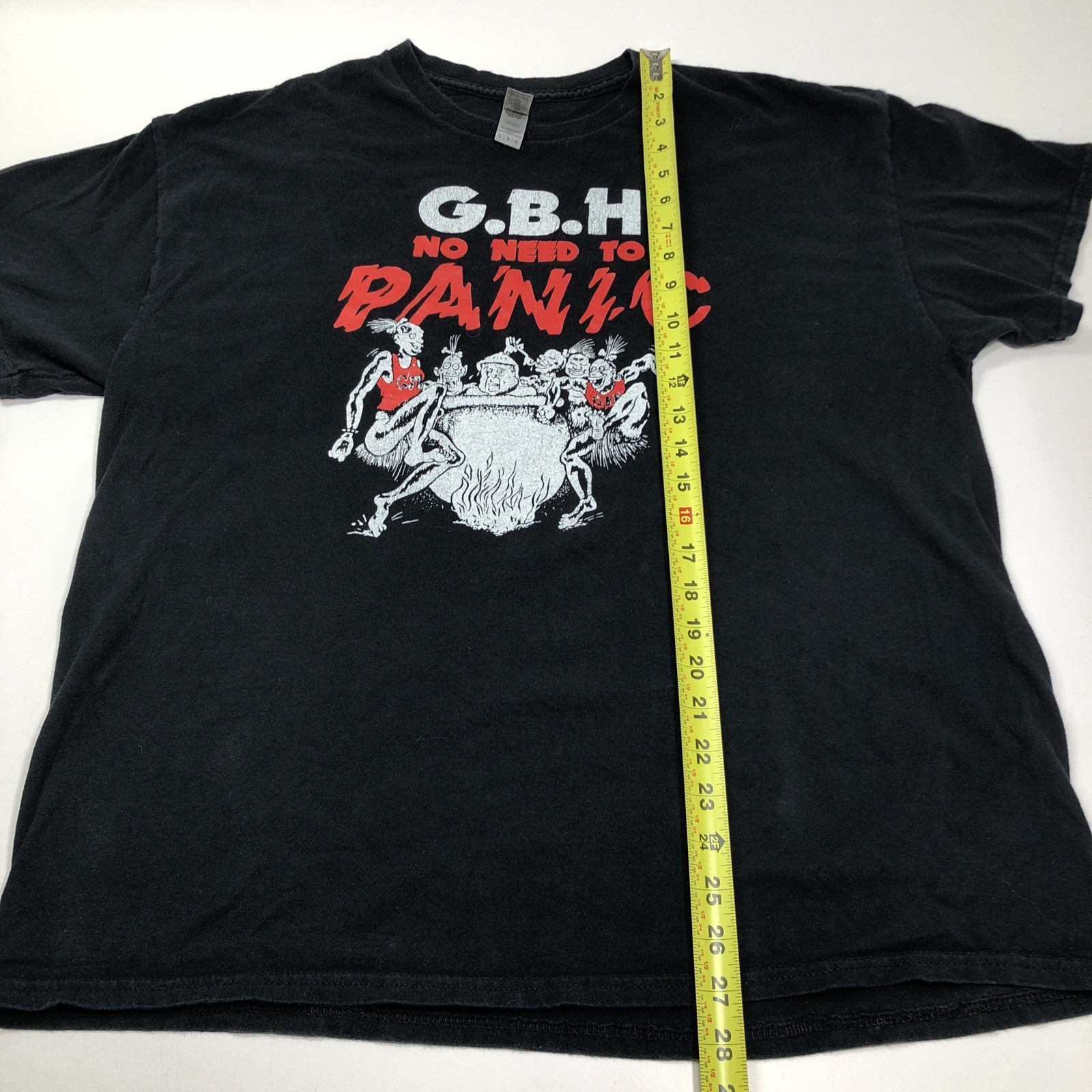 GBH No Need To Panic Album Logo size XL Black T Shirt UK Hardcore Punk Band Tee gallery