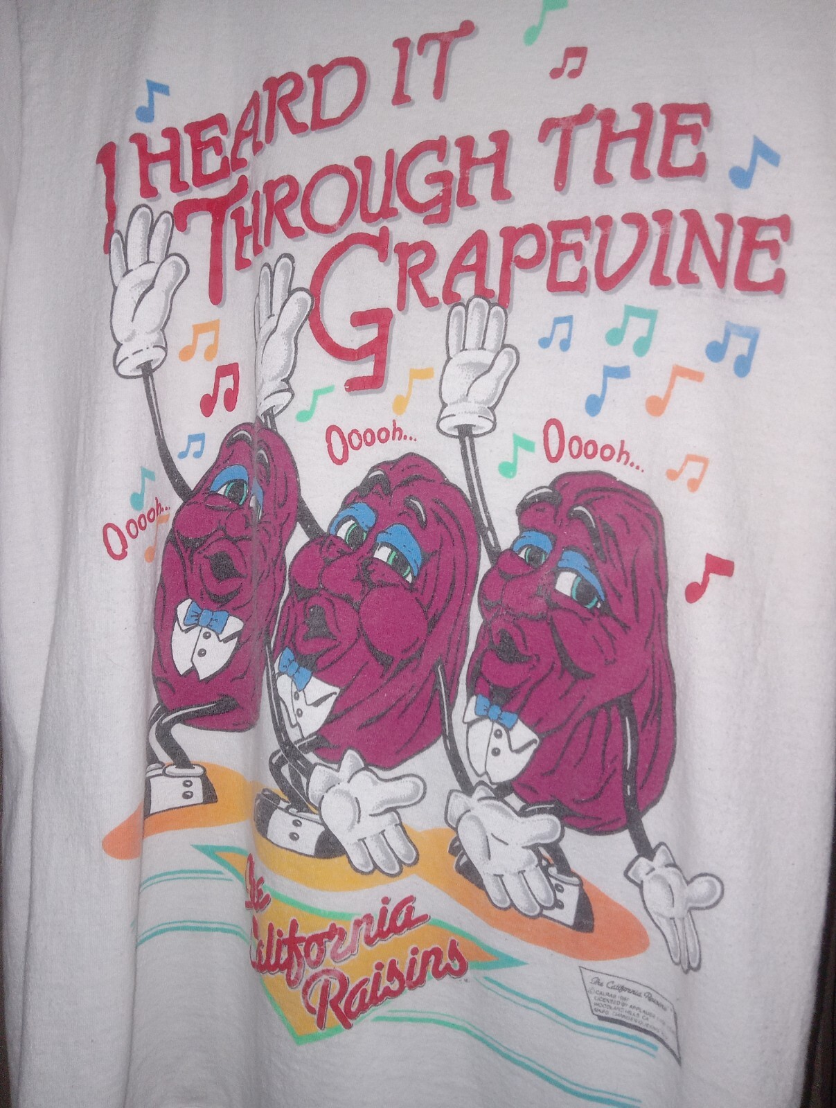Vintage California Raisins Through The Grapevine Shirt SIZE SMALL USA made gallery