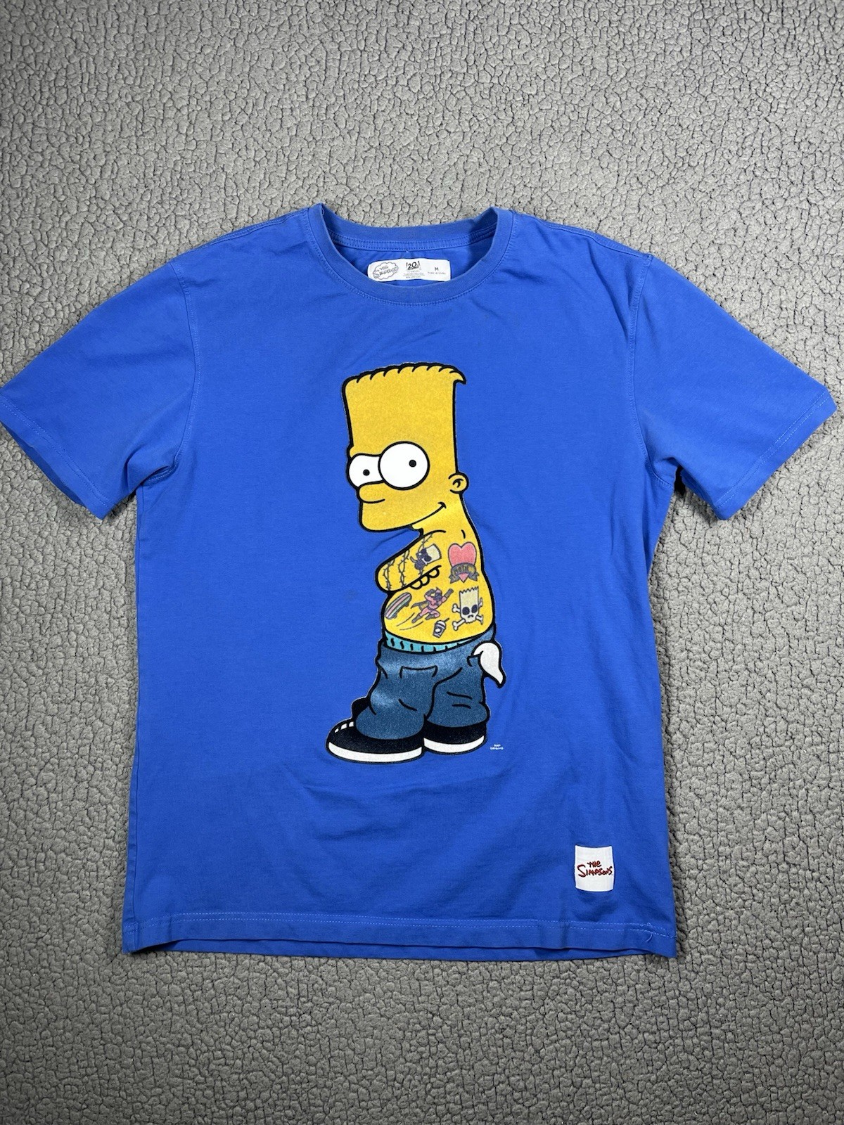 The Simpsons Bart Simpson Tattoo Graphic T-Shirt Blue Mens Sz M 20th Century Fox gallery