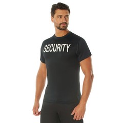 Quick Dry Performance Black Security T-Shirt Public Safety Bouncer Uniform Tee