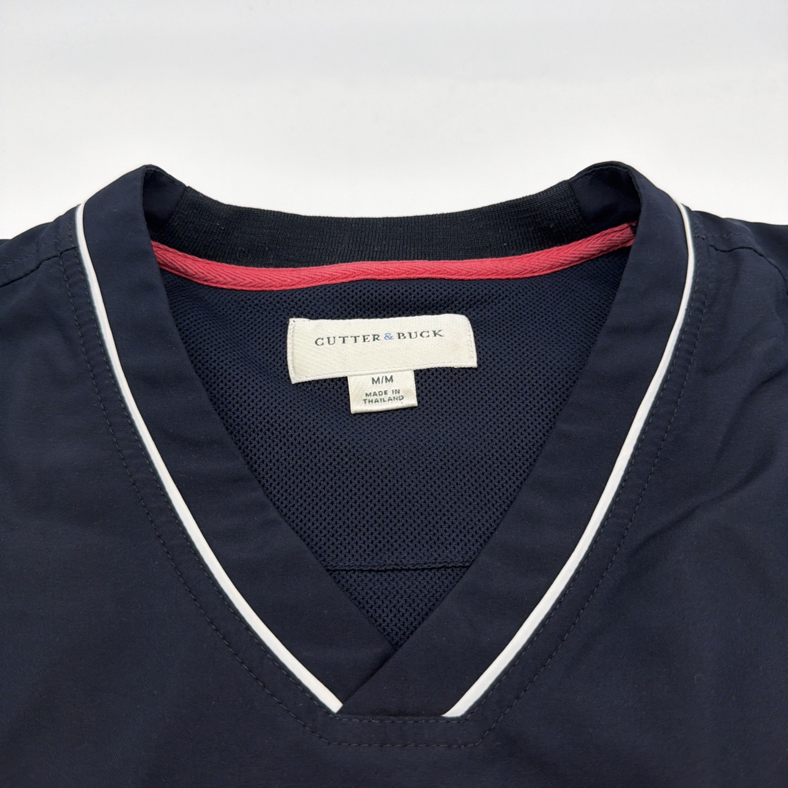 VTG Cutter & Buck Shirt Men M Blue Pockets Logo V-Neck Logo .#44808 gallery
