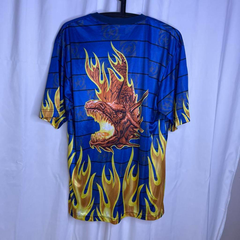 Dragon in Flames polyester see through t shirt by No Boundaries Size Large gallery