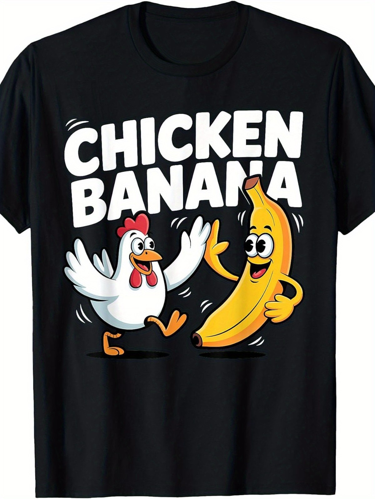 Funny Chicken Banana Dance T-Shirt - Humorous Chicken & Banana Graphic Print gallery