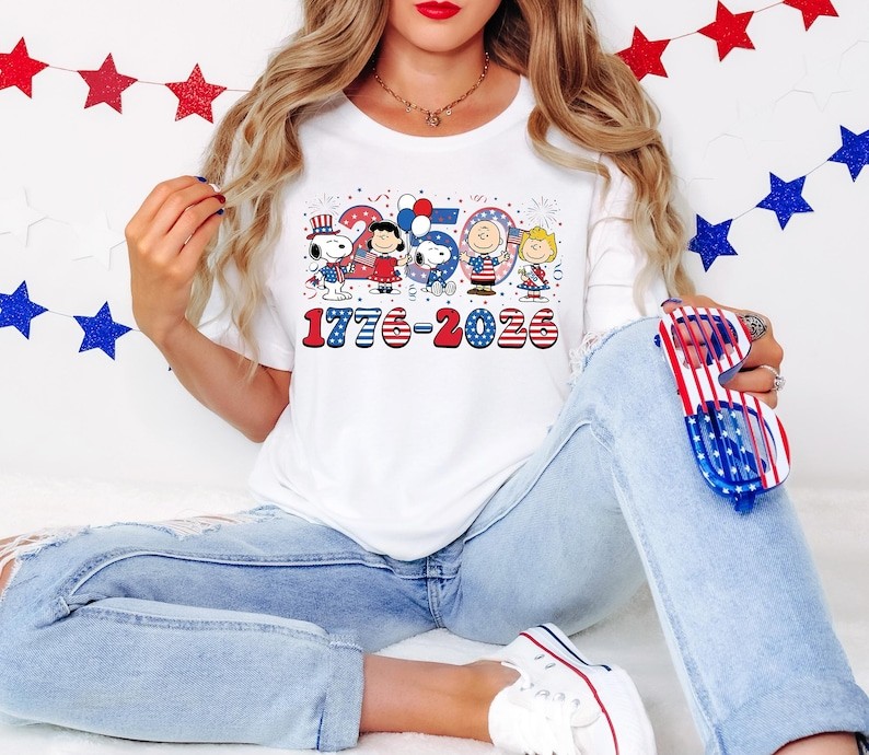 Snoopy 250th Anniversary Shirt, Peanuts Patriotic Tee, USA 250 Shirt 2026