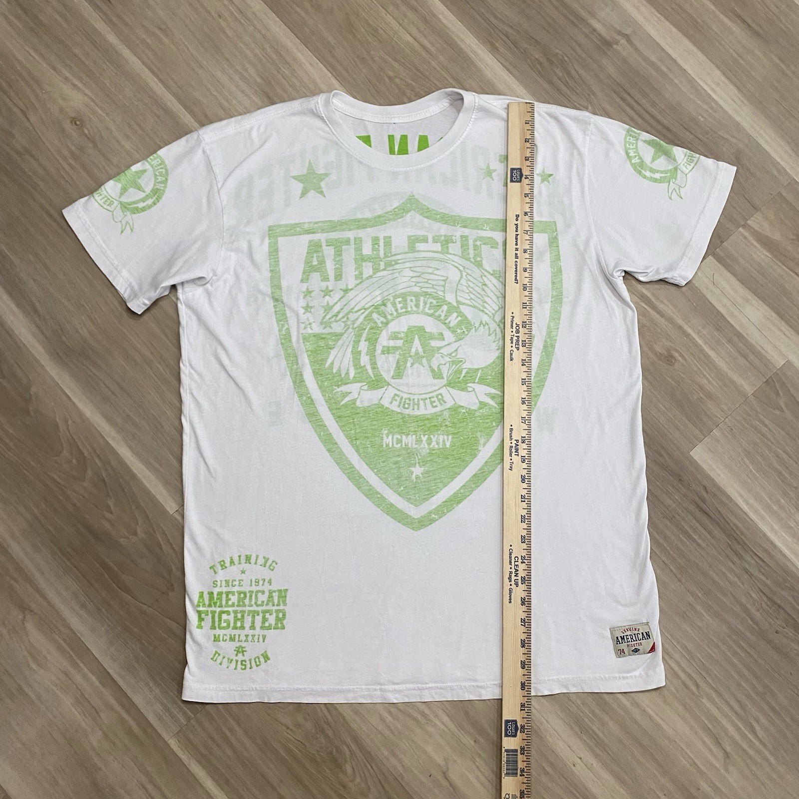 American Fighter Shirt Mens XXL White Lime Green Athletics Graphic Tee MMA gallery