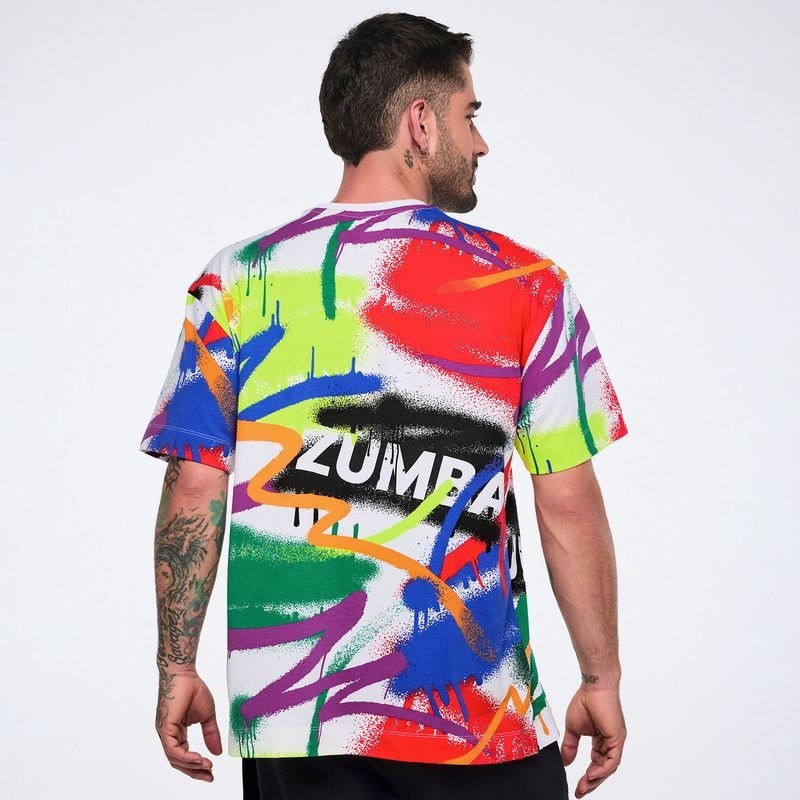 Zumba Pride Oversized Crew Neck Tee - White/Black (men's sizing) ~ XS S M L XL gallery